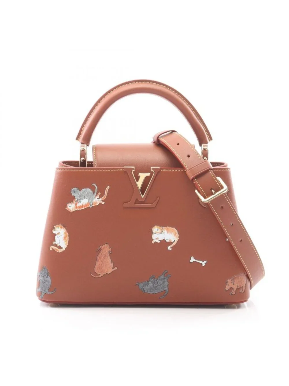 Louis Vuitton Grace Coddington Capucines BB Tan 2-Way Leather Handbag